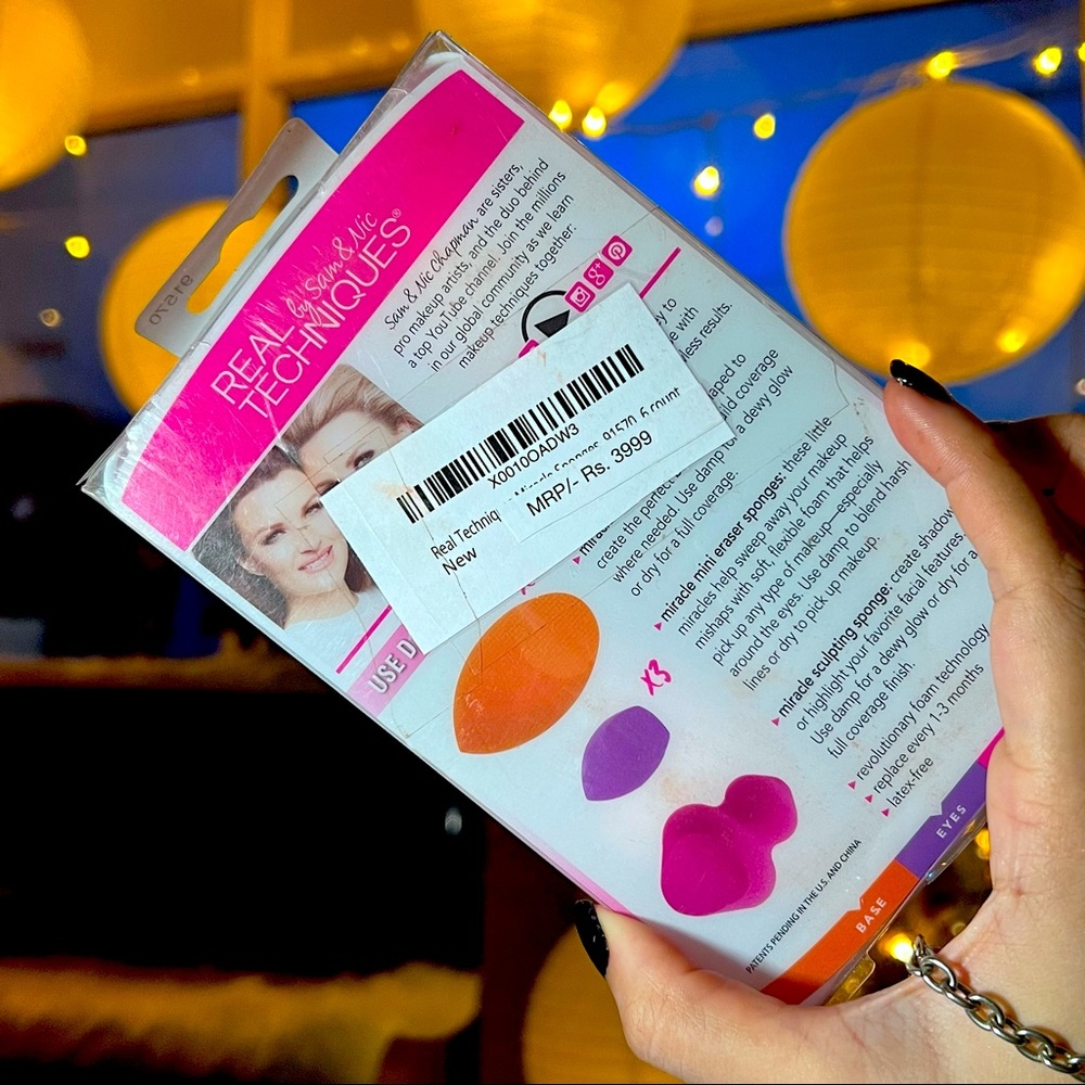 Real techniques sponge makeup set of 6- mini blenders 3+ 2 beauty blenders & 1 - Picture 2 of 3